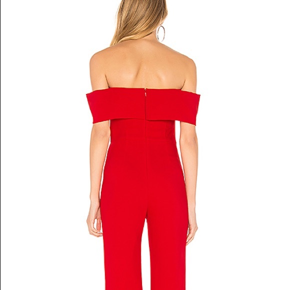 By The Way Aubrey Off Shoulder Jumpsuit In Red - Picture 5 of 5